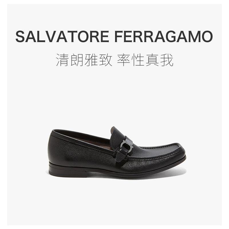 商品Salvatore Ferragamo|香港直邮Salvatore Ferragamo菲拉格慕黑色男士休闲乐福鞋,价格¥5461,第8张图片详细描述