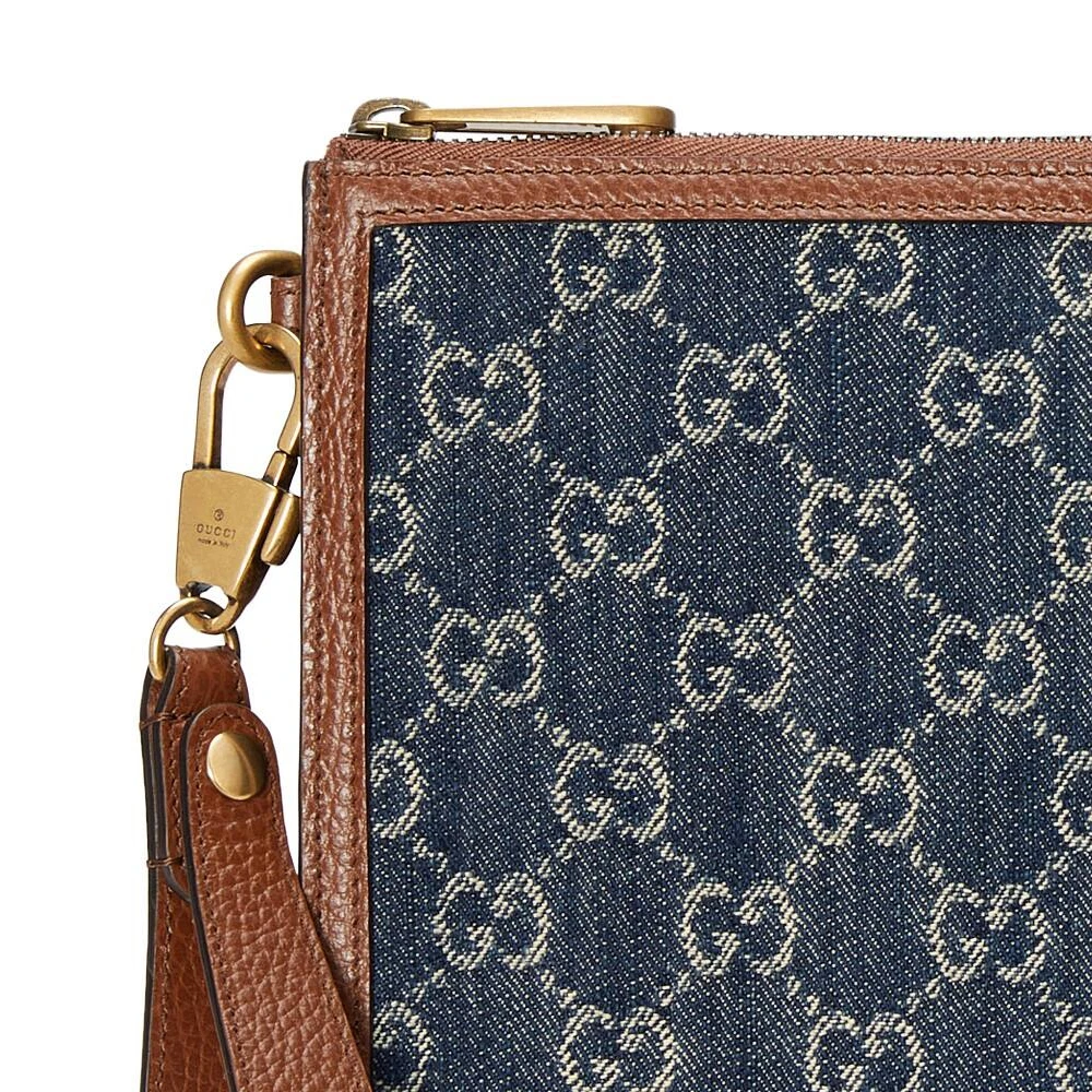 GUCCI 男士蓝色互扣式 G 手袋 672953-2KQGT-8375 商品