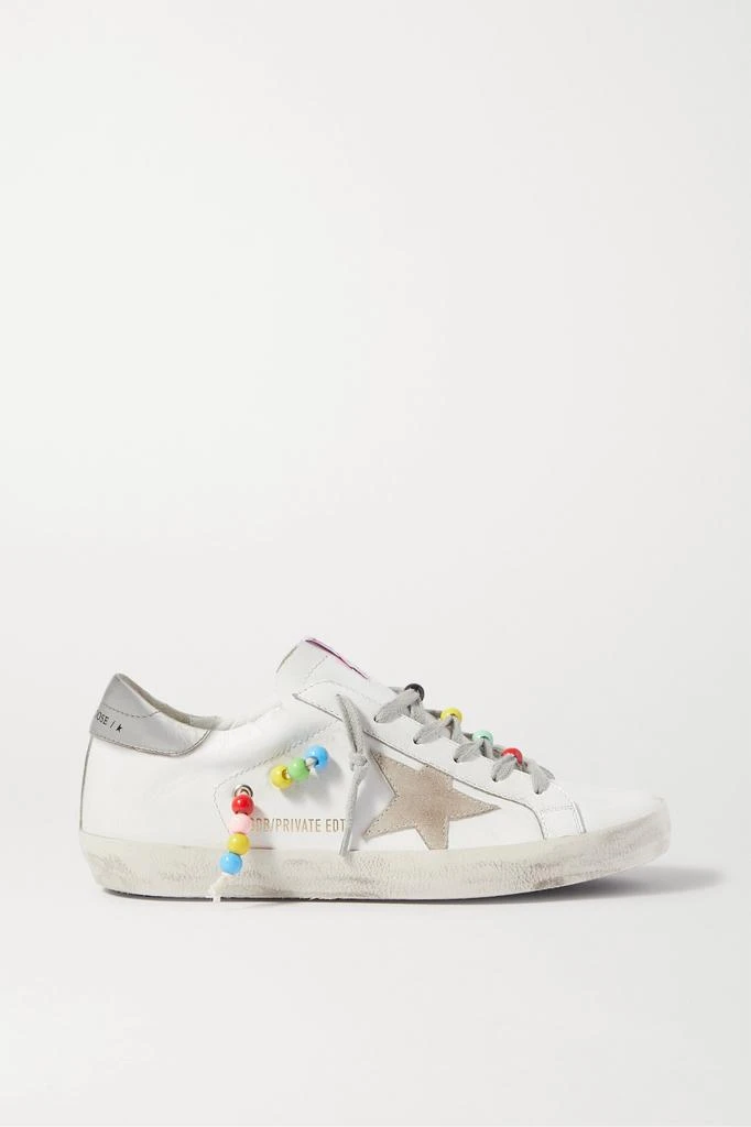 商品Golden Goose|Superstar 珠饰仿旧皮革绒面革运动鞋  - IT35,价格¥4815,第1张图片