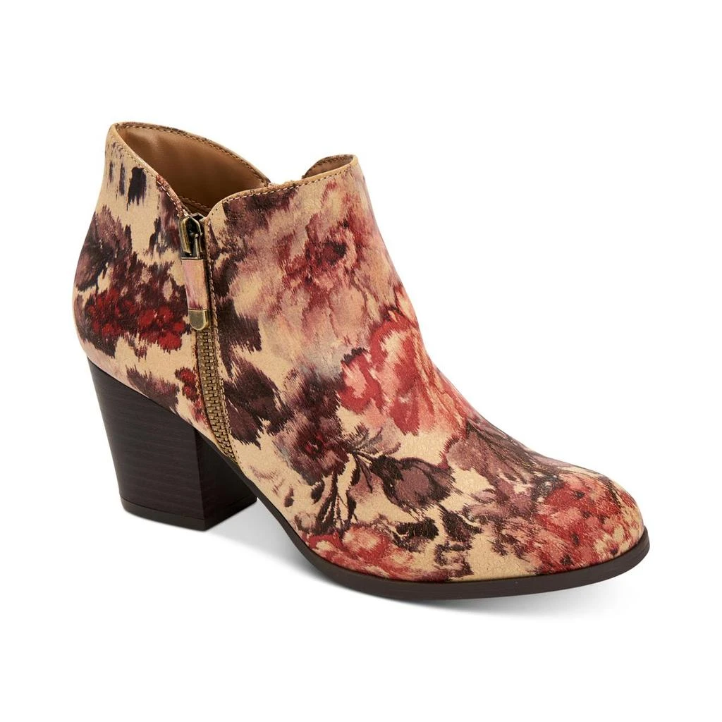 商品Style & Co|Style & Co. Womens MASRINAA ZIP BOOTIE Faux Leather Embroidered Ankle Boots,价格¥115,第1张图片