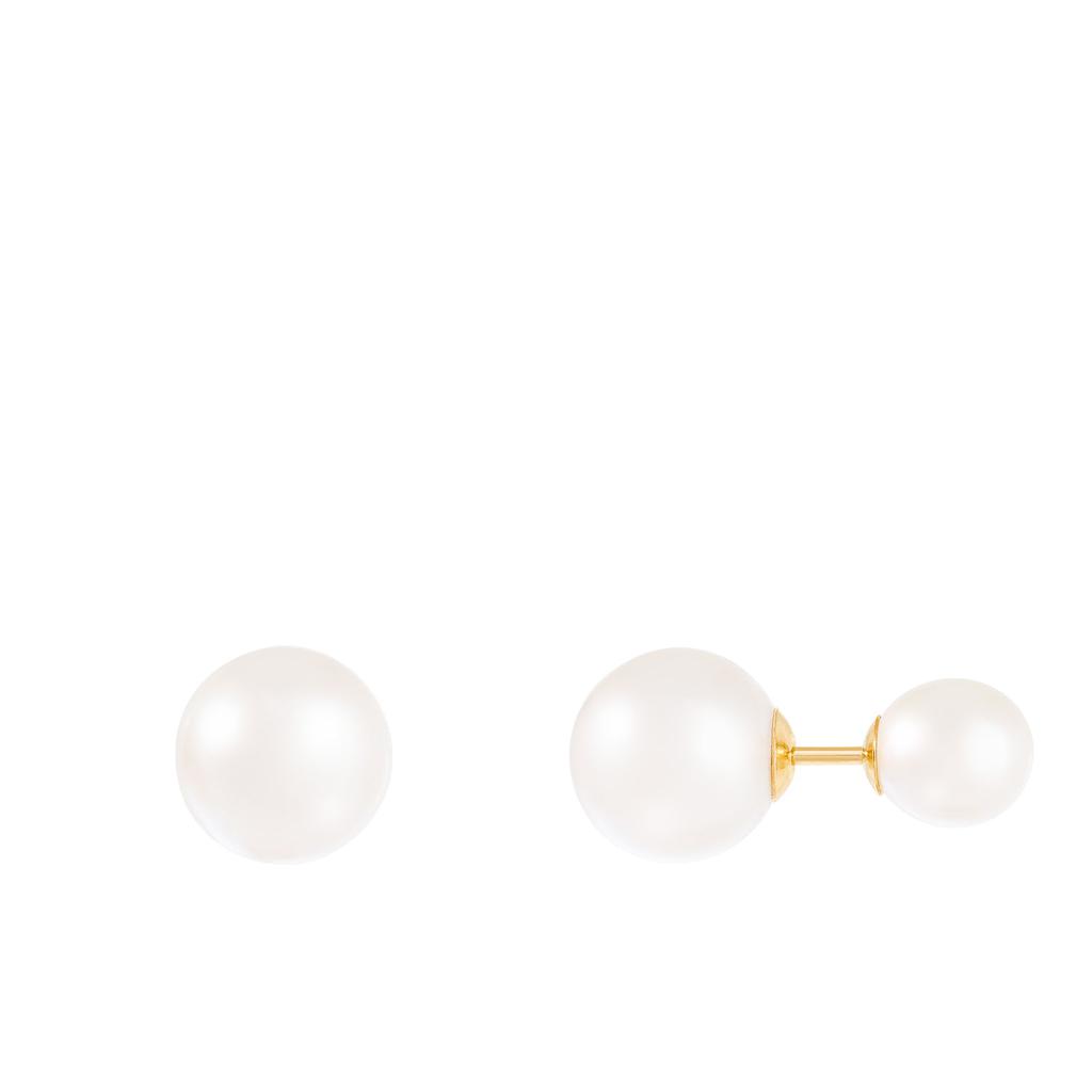 14k Yellow Gold 6-6.5mm, 9-9.5mm Pearl Earrings商品第1张图片规格展示