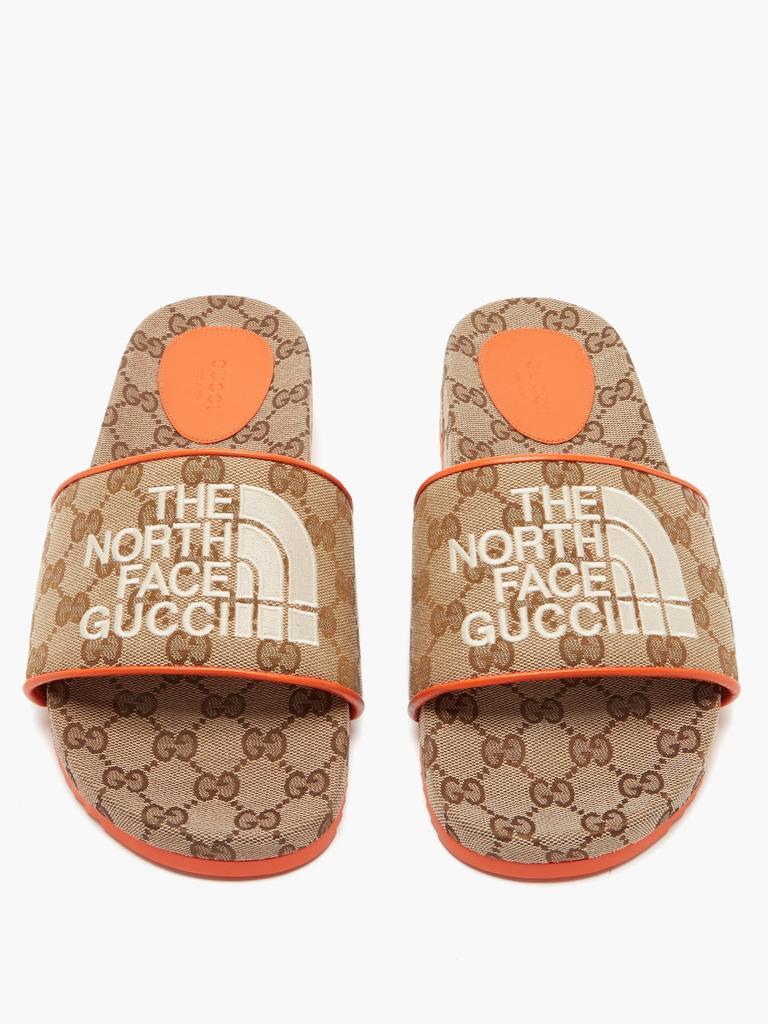 商品Gucci|X The North Face logo-embroidered slides,价格¥3618,第7张图片详细描述