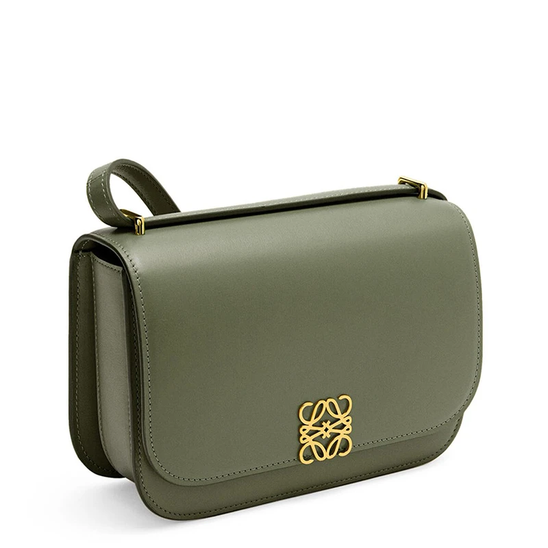 LOEWE/罗意威 21秋冬款 Goya系列 女士小号鳄梨绿真丝小牛皮金属徽标磁扣单肩斜挎包A896N09X01-3949 商品