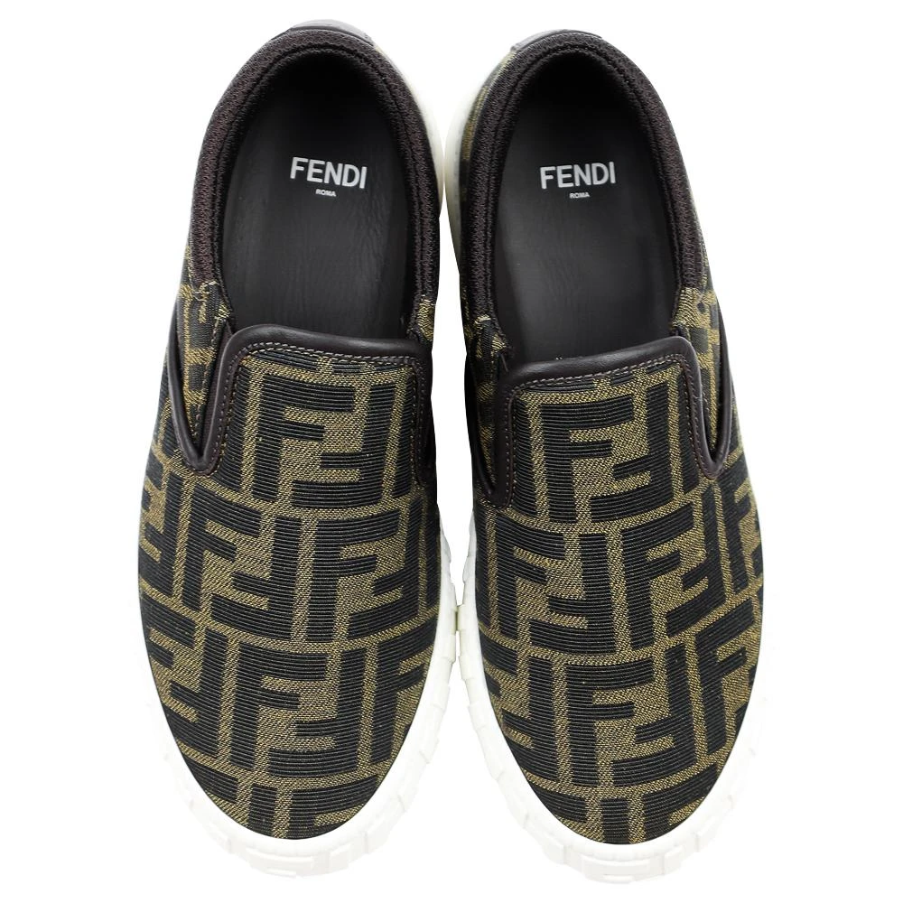 商品Fendi|Brown FF Logo Pattern Unisex Slip On Shoes,价格¥2571,第4张图片详细描述