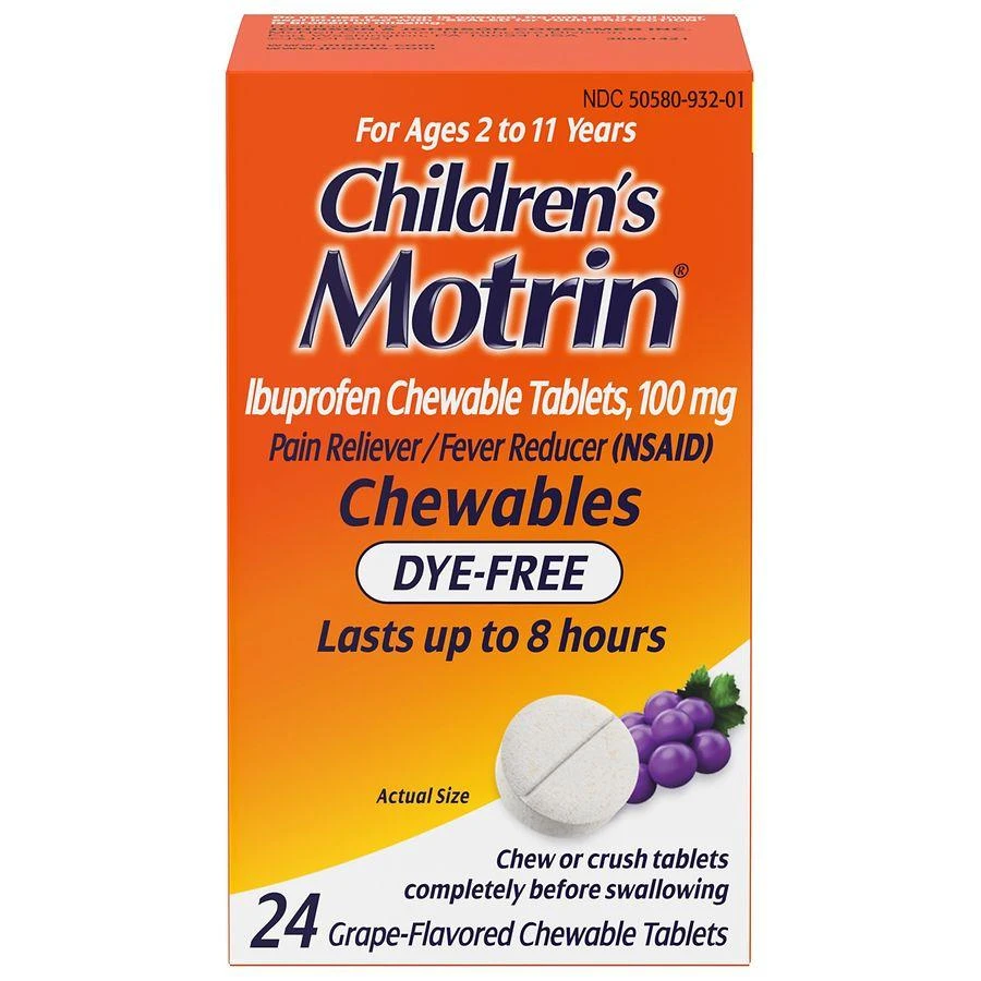 商品Children's Motrin|Dye-Free Ibuprofen Chewable Tablets Grape,价格¥82,第3张图片详细描述