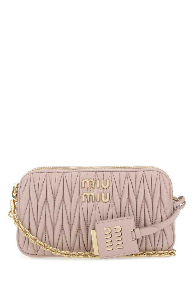 Miu Miu Matelassé Logo Plaque Mini Shoulder Bag商品第1张图片规格展示