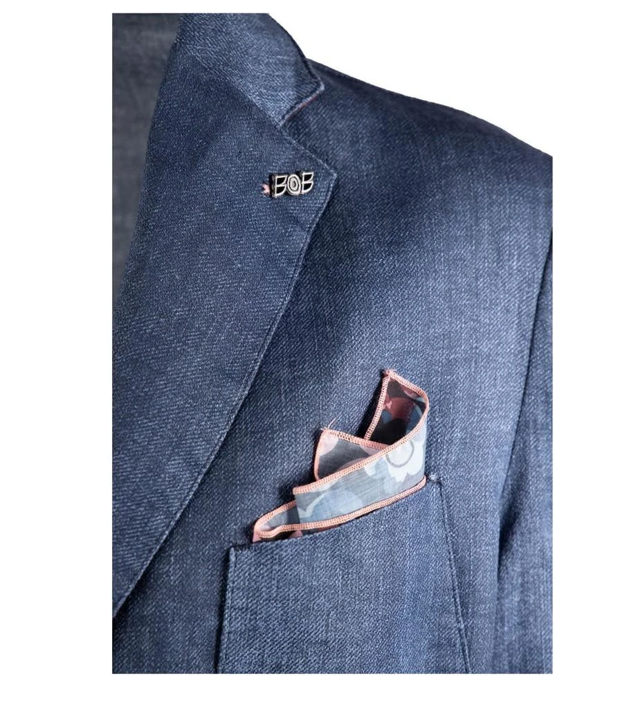 商品Bob|Bob Slight Blue Linen Single-breasted Jacket,价格¥2365,第3张图片详细描述