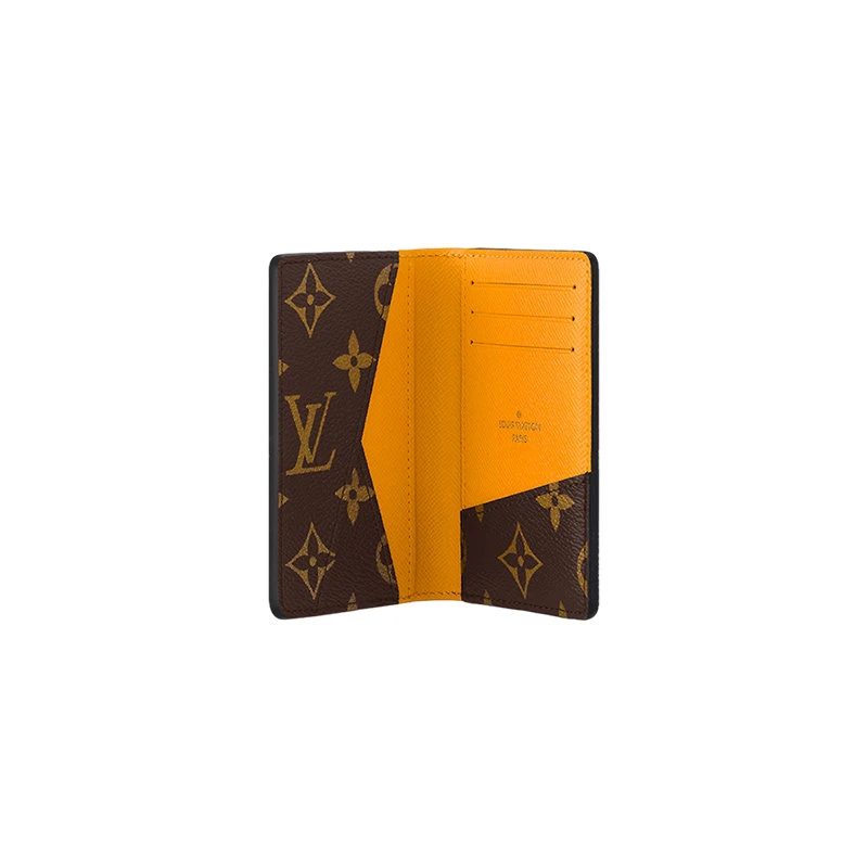 商品Louis Vuitton|【预售十天】路易威登 23新款 男士棕色/橙黄色交织字母帆布配皮卡片收纳包 M82547,价格¥3218,第5张图片详细描述