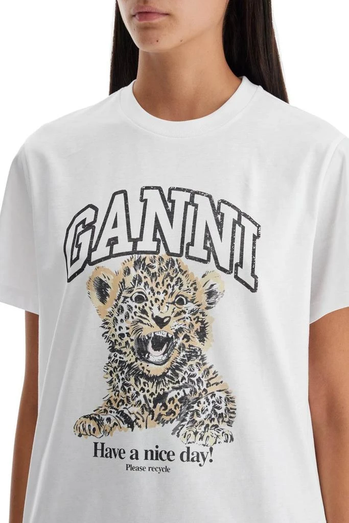 商品Ganni|Ganni Logo Printed Crewneck T-Shirt,价格¥703,第4张图片详细描述