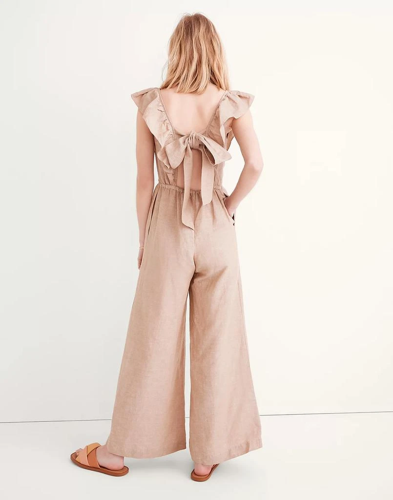 商品Madewell|Linen-Blend Ruffle Tie-Back Jumpsuit,价格¥551,第3张图片详细描述