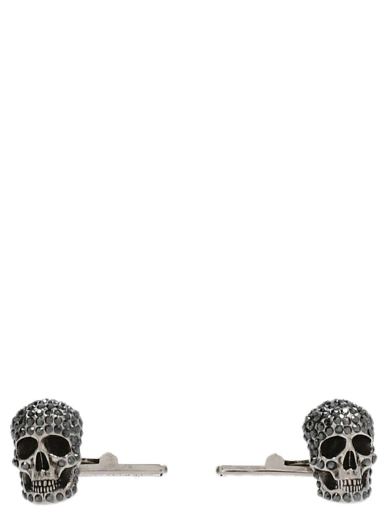 商品Alexander McQueen|Crystal Skull Cufflinks Jewelry Silver,价格¥1921,第1张图片