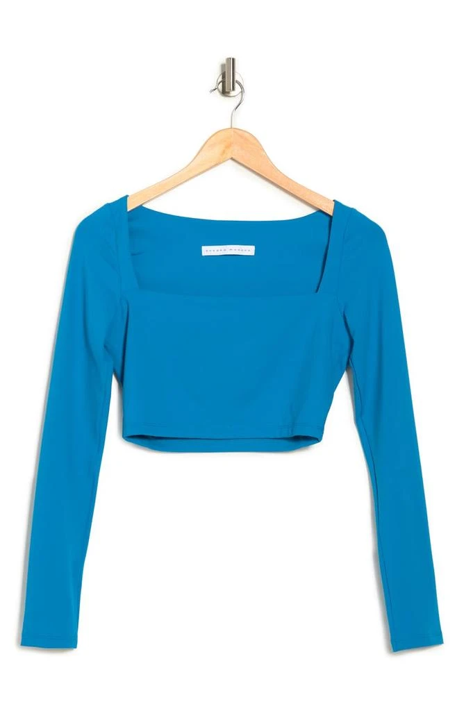 商品Susana Monaco|Square Neck Long Sleeve Crop Top,价格¥203,第3张图片详细描述