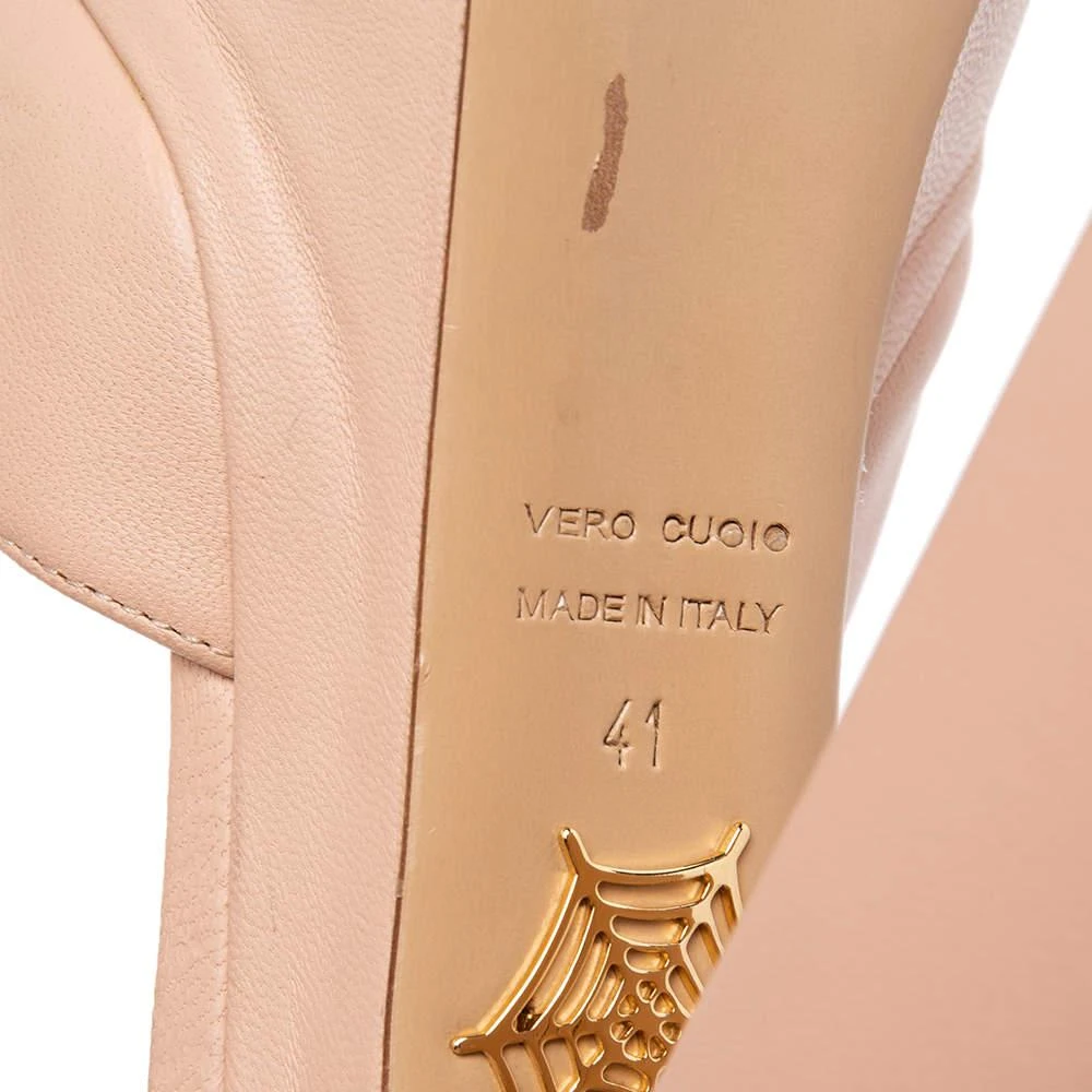 Charlotte Olympia Pink Leather Bow Platform Ankle-Tie Sandals Size 41 商品
