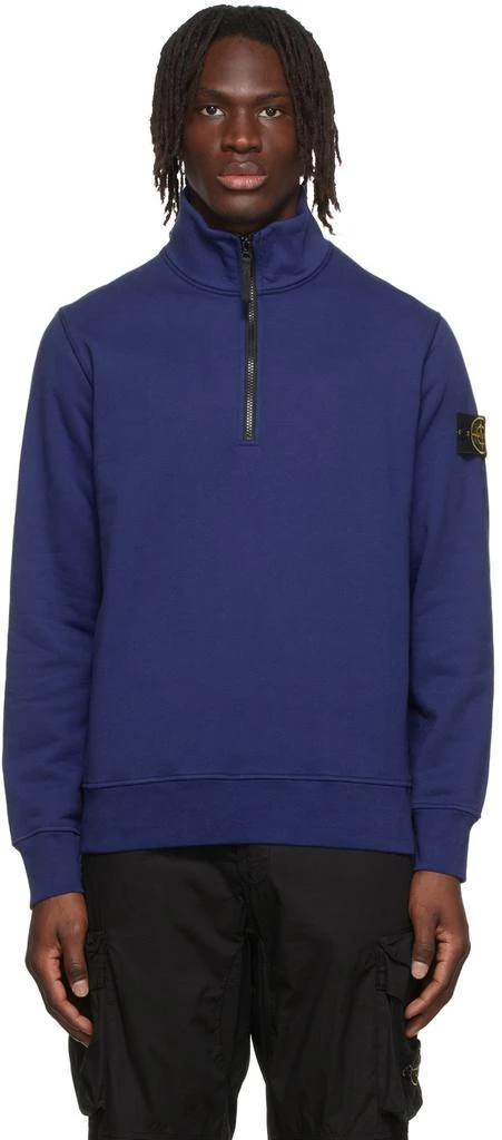 商品Stone Island|Blue Cotton Sweatshirt,价格¥1715,第1张图片