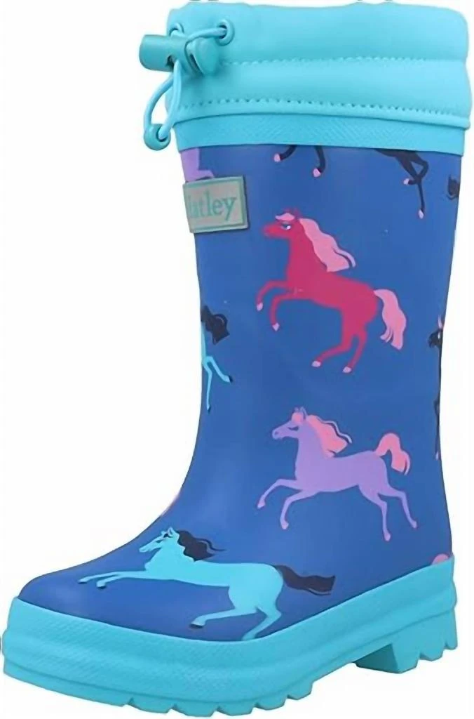商品Hatley|Hatley - Boy's Prancing Horses Sherpa Lined Rain Boots,价格¥434,第1张图片