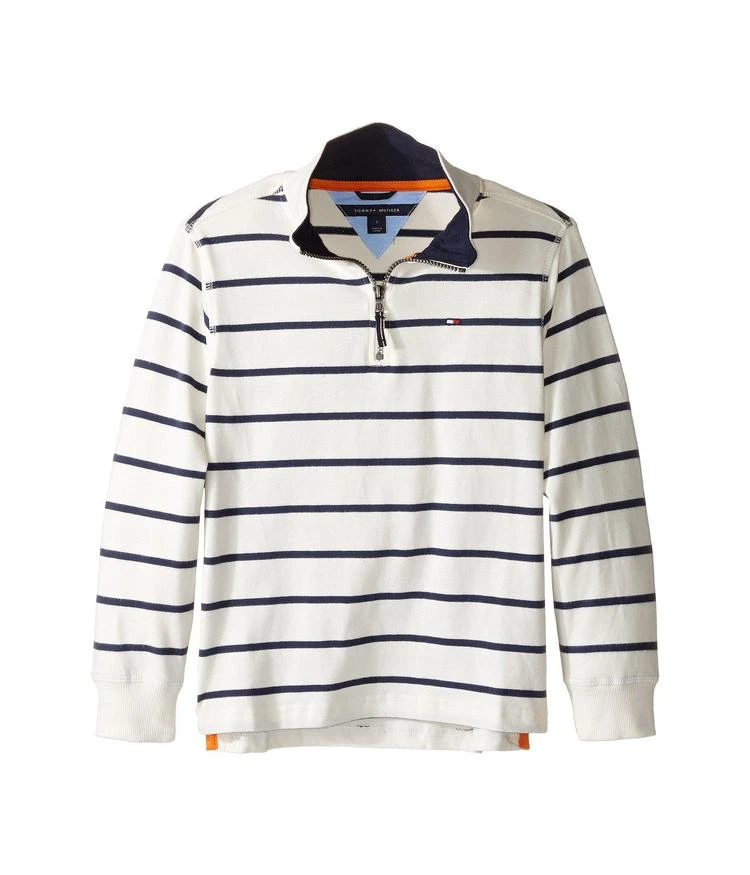 商品Tommy Hilfiger|Stripe 1/2 Zip Sueded Jersey Sweater (Toddler/Little Kids),价格¥171,第1张图片