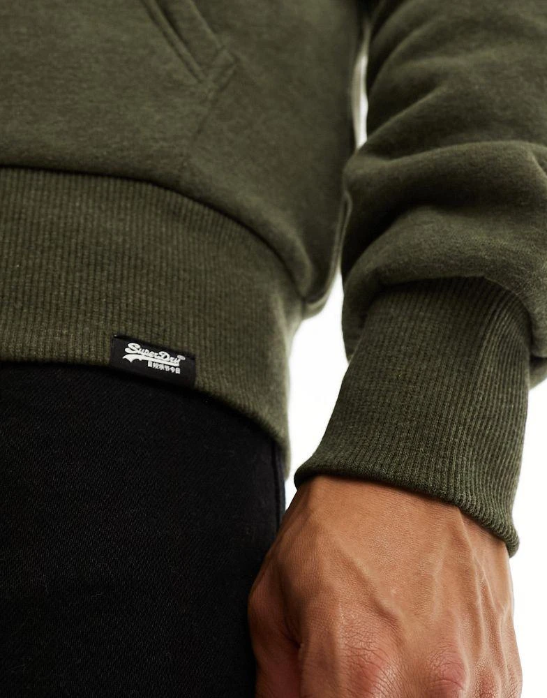 商品Superdry|Superdry essential borg lined zip hoodie in Olive Marl,价格¥443,第2张图片详细描述