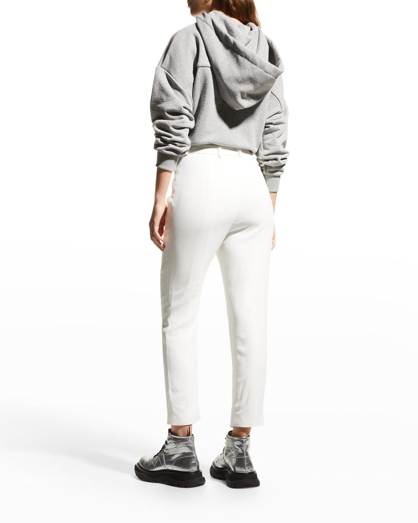 Zip Hem Straight-Leg Tailored Crop Pants商品第4张图片规格展示
