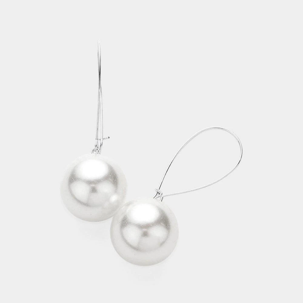 商品FASHNZFAB|Pearl Earrings - Silver, White,价格¥186,第1张图片详细描述