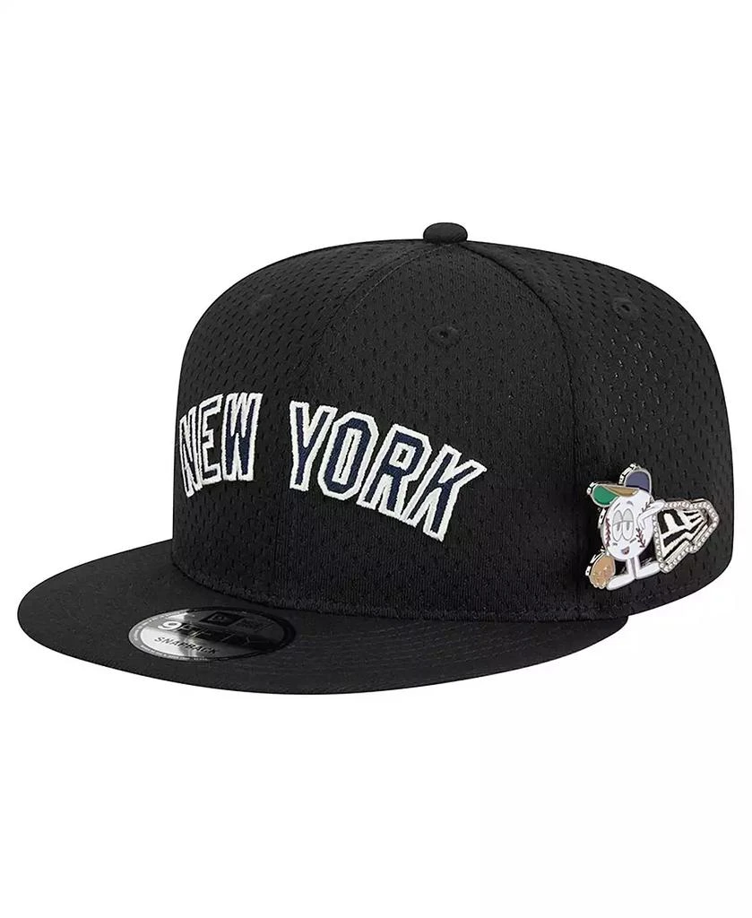 商品New Era|Men's Black New York Yankees Post Up Pin 9FIFTY Snapback Hat,价格¥299,第1张图片