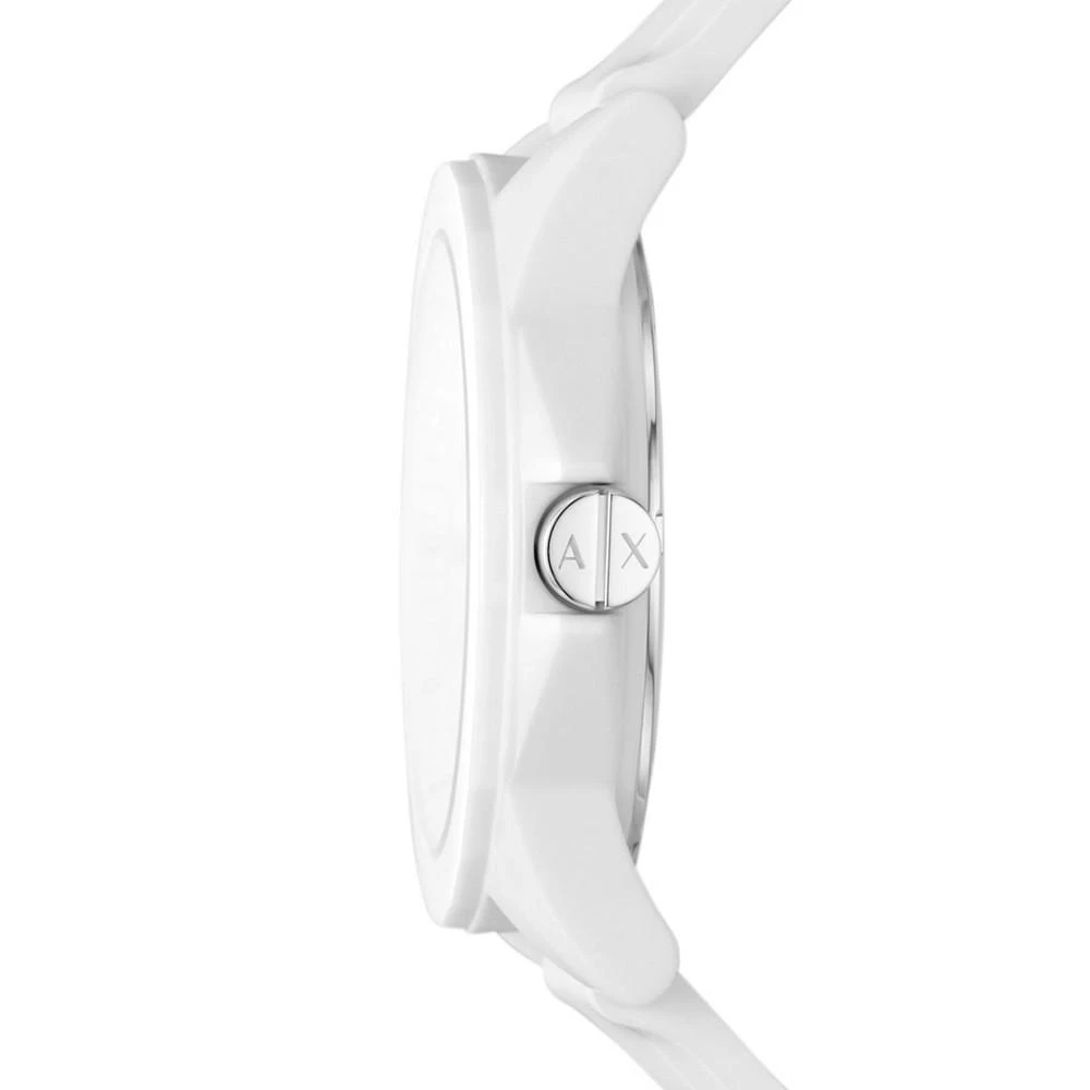 商品Armani Exchange|Women's Three-Hand White Silicone Strap Watch, 40mm,价格¥711,第2张图片详细描述