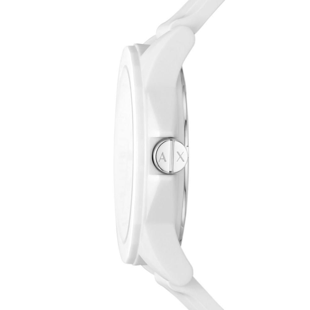 商品Armani Exchange|Women's Three-Hand White Silicone Strap Watch, 40mm,价格¥661,第4张图片详细描述