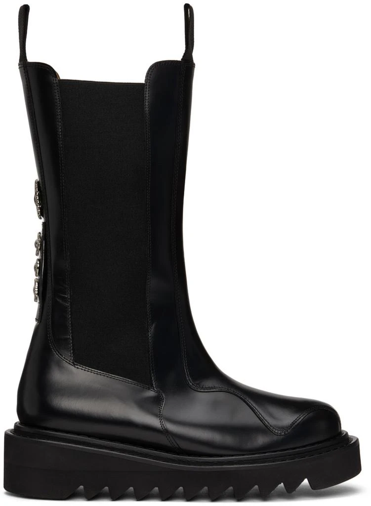 商品Toga Pulla|Black Leather Mid-Calf Chelsea Boots,价格¥1157,第1张图片