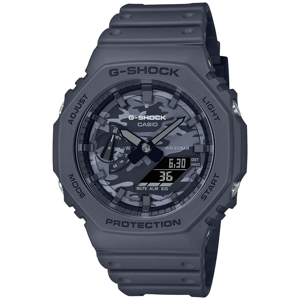 商品G-Shock|Men's Analog Digital Gray Resin Strap Watch 45mm GA2100CA-8A,价格¥444,第1张图片