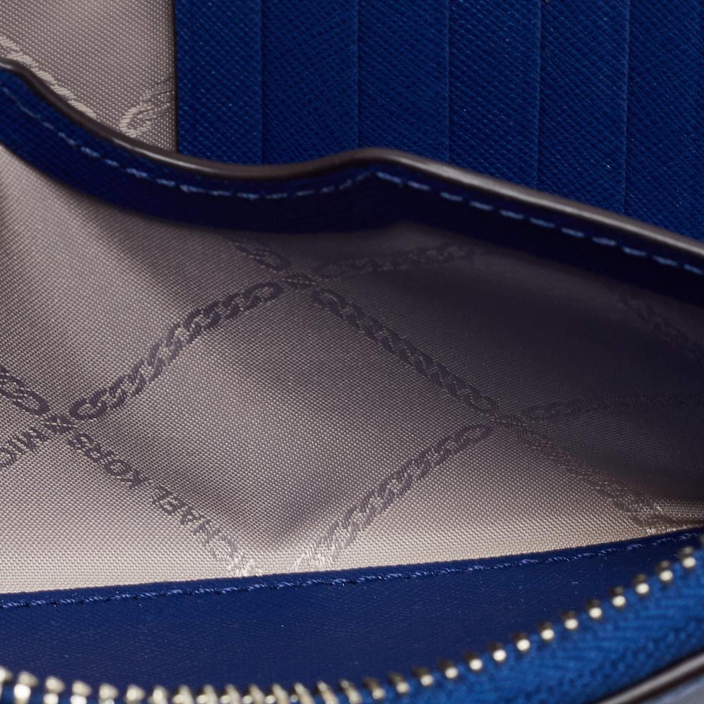 Michael Kors Blue Leather Jet Set Zip Around Wristlet Wallet商品第3张图片规格展示