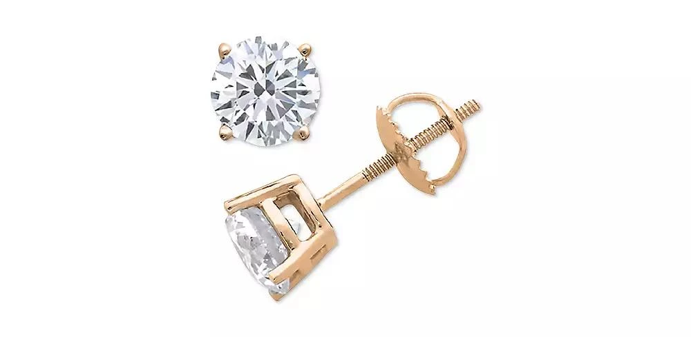 商品Macy's|Diamond Stud Earrings (1/5 ct. t.w.) in 10k Gold, White Gold or Rose Gold,价格¥1309,第1张图片