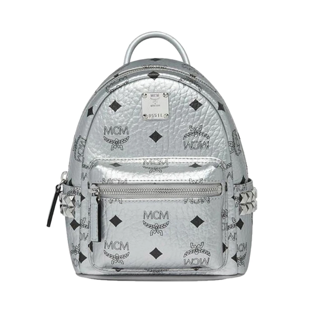 商品[国内直发] MCM|MCM 女士银色铆钉超迷你背包 MMK9SVE50SB,价格¥5825,第1张图片