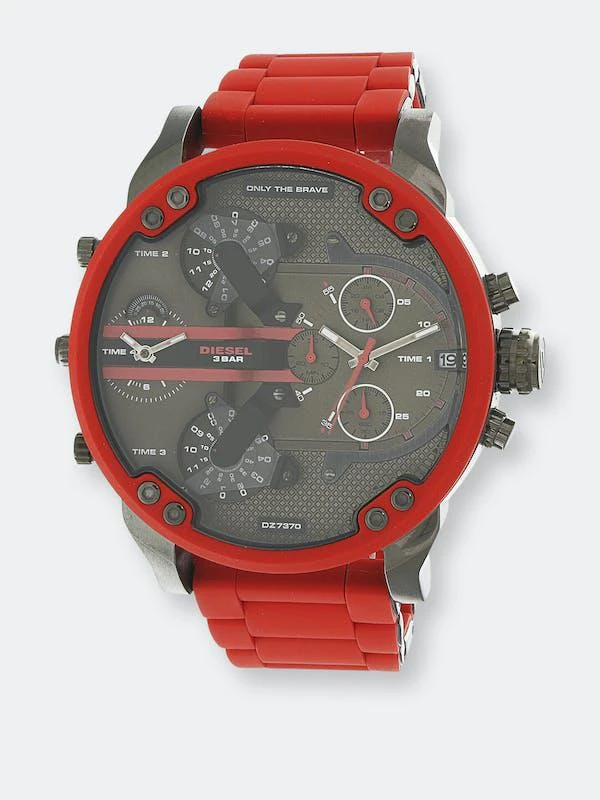 商品Diesel|Diesel Men's Mr. Daddy 2.0 DZ7370 Red Silicone Japanese Quartz Fashion Watch ONE SIZE,价格¥2391,第1张图片