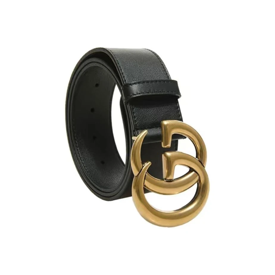 GUCCI 古驰 纯色双G标识金色平滑扣皮带腰带 男款 宽4cm 划痕微瑕 商品