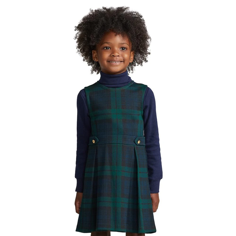 商品Ralph Lauren|Toddler and Little Girls Plaid Pleated Ponte Dress,价格¥394,第3张图片详细描述