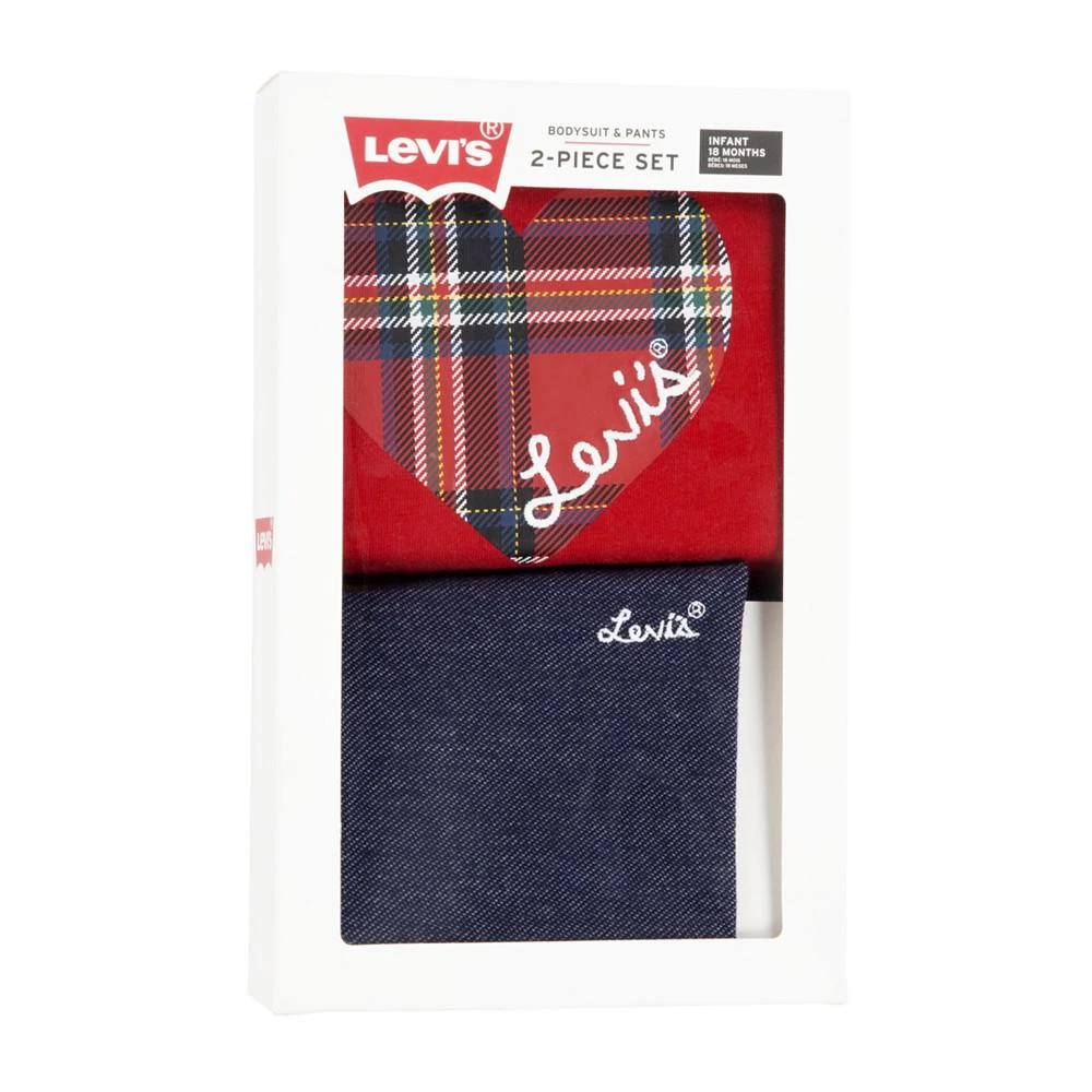 商品Levi's|Baby Girls Plaid Bodysuit and Leggings, 2 Piece Gift Box Set,价格¥179,第1张图片
