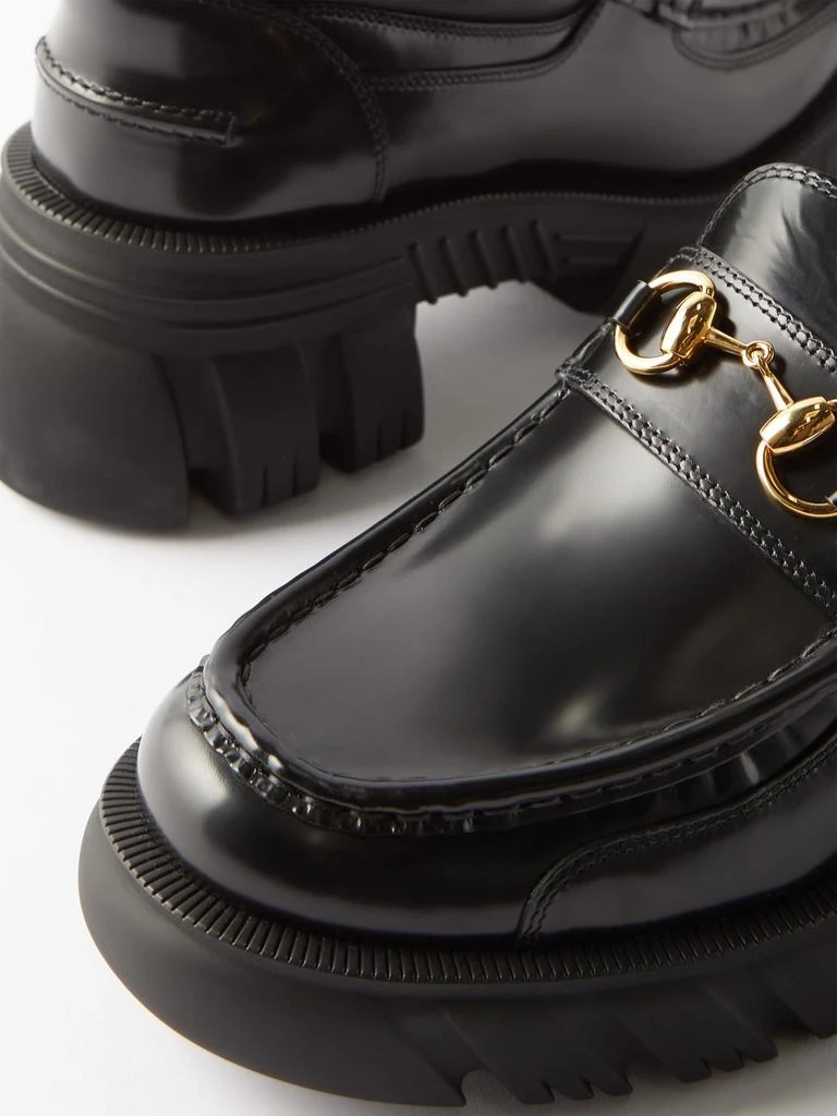 商品Gucci|Horsebit chunky leather loafers,价格¥7340,第3张图片详细描述