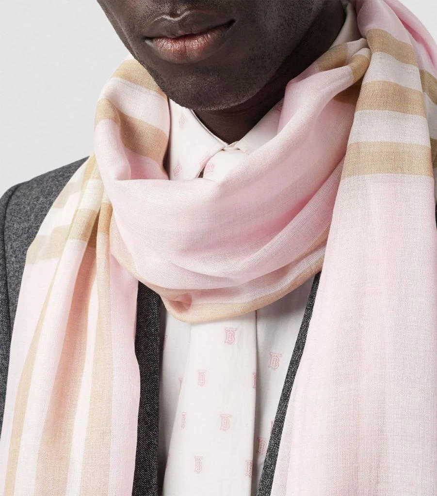商品Burberry|Wool-Silk Check Scarf,价格¥3132,第4张图片详细描述