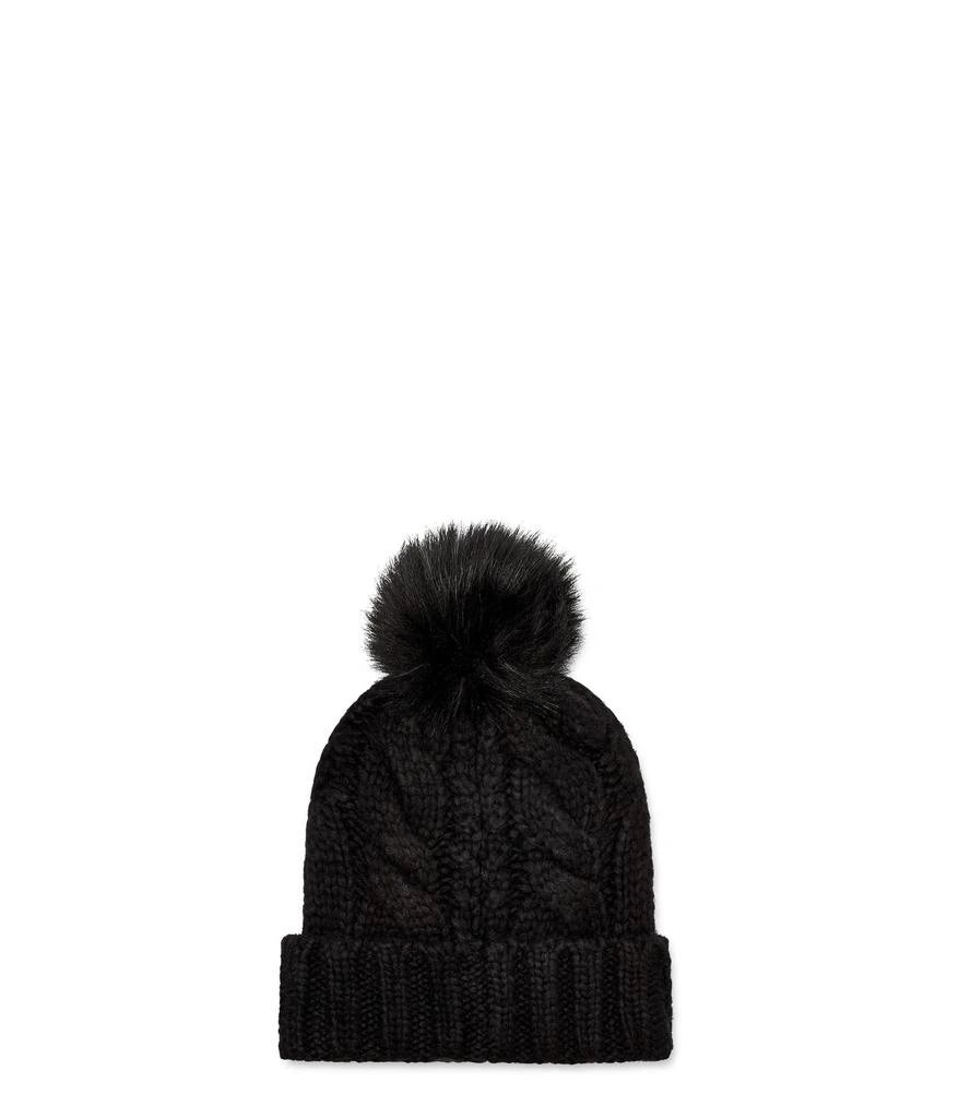 商品UGG|Knit Cable Beanie with Faux Fur Pom,价格¥431,第2张图片详细描述