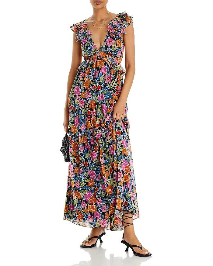 商品AQUA|Floral Print Maxi Dress,价格¥239,第3张图片详细描述