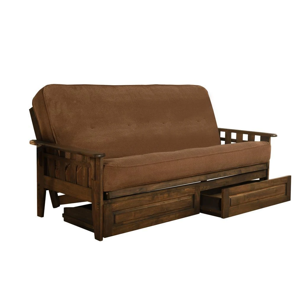 商品KODIAK|Tucson Frame-Rustic Walnut Finish-Marmont Mocha Mattress-Storage Drawers,价格¥8314,第1张图片详细描述