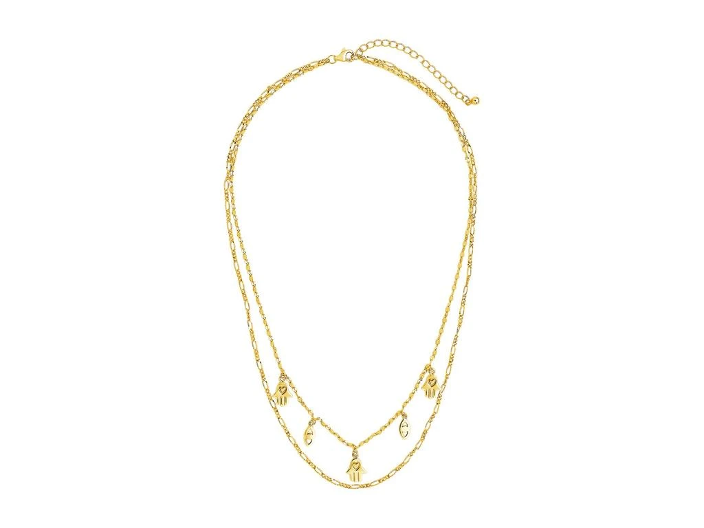 商品Sterling Forever|Evil Eye, Hamsa & Figaro Chain Layered Necklace,价格¥543,第2张图片详细描述
