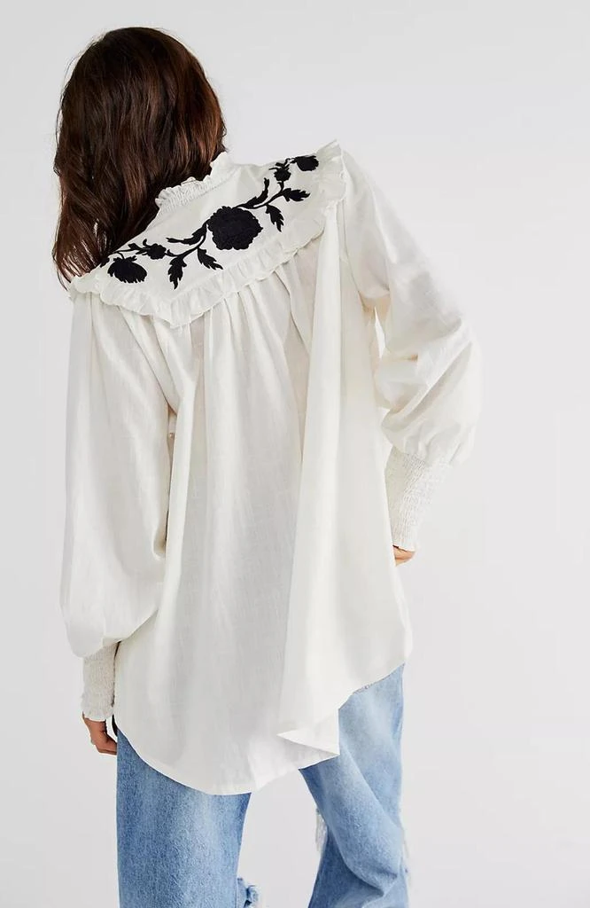 商品Free People|Rose Vines Embroidered Top in Ivory Combo,价格¥941,第3张图片详细描述