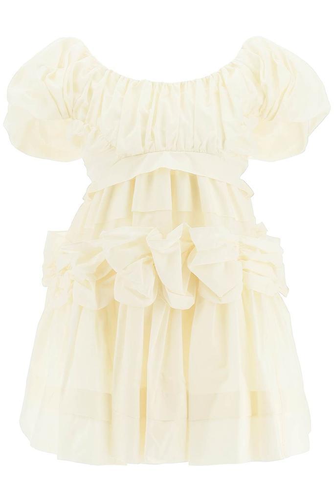 商品Simone Rocha|GATHERED MICRO FAILLE DRESS WITH BOUFFANT SLEEVES,价格¥6265,第1张图片