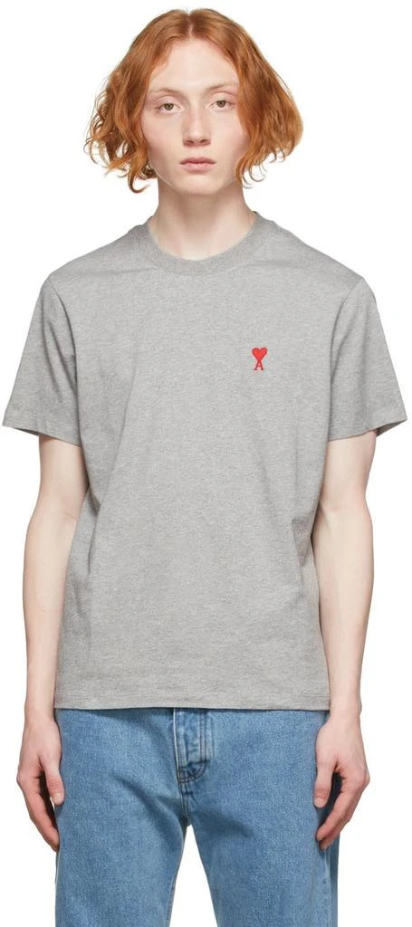 商品AMI|Gray Ami De Cœur T-Shirt,价格¥1292,第1张图片
