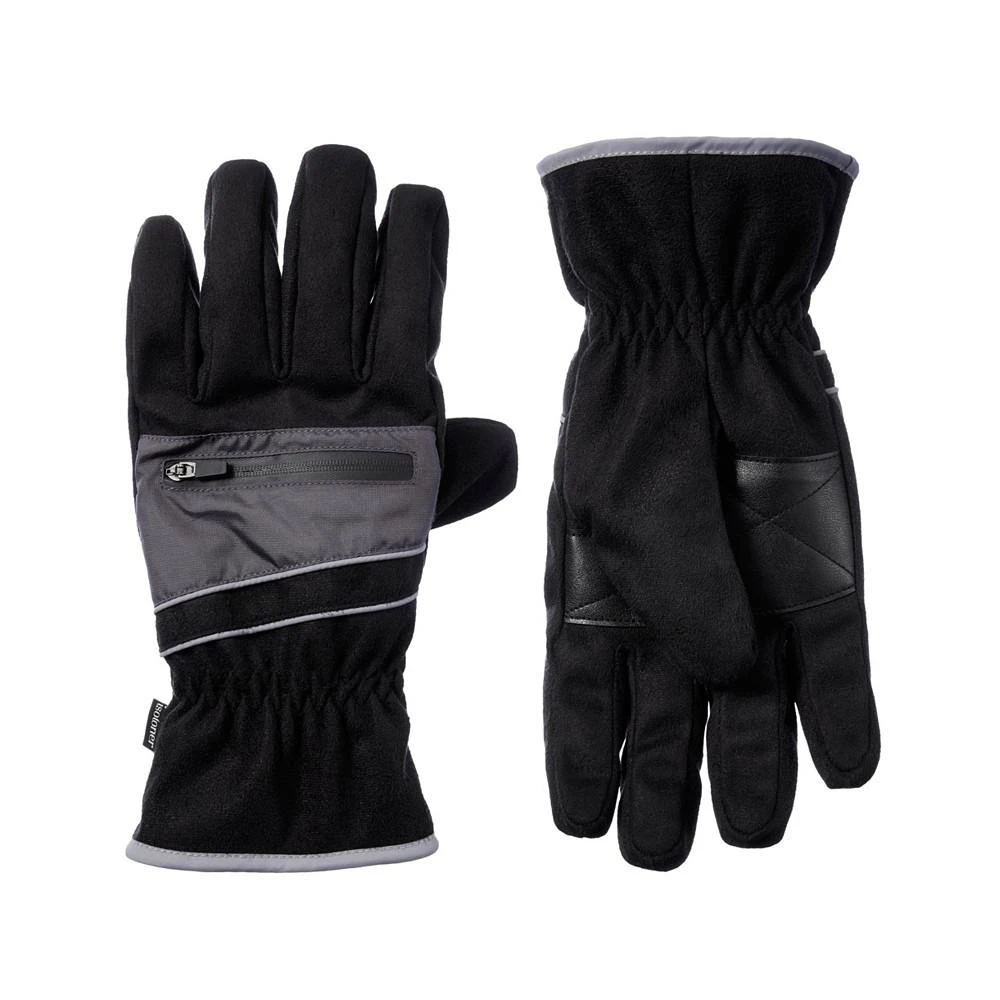 商品Isotoner Signature|Men's Microsuede Water Repellent Gloves with Zipper Pouch,价格¥389,第1张图片