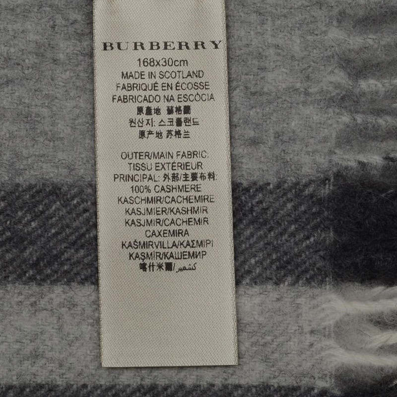 Burberry 巴宝莉 男士灰色羊绒围巾 3915472-灰色商品第4张图片规格展示