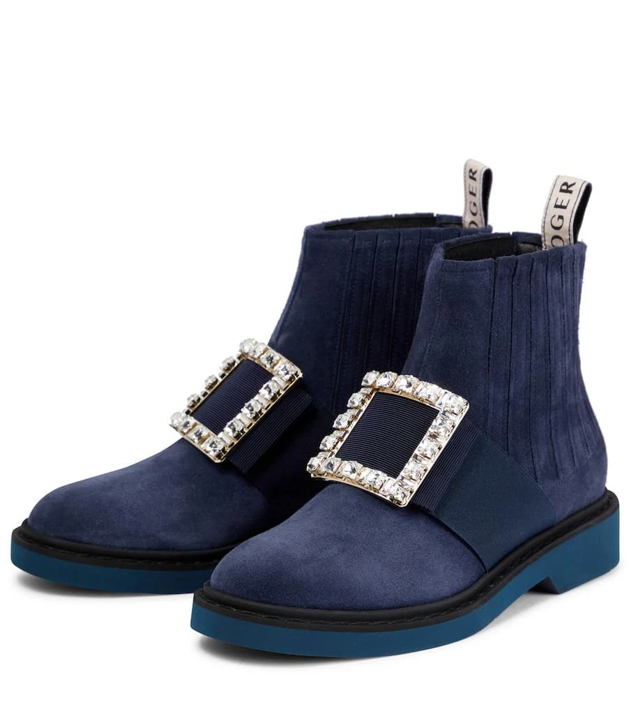 商品Roger Vivier|Viv’ Rangers Strass suede Chelsea boots,价格¥14793,第5张图片详细描述