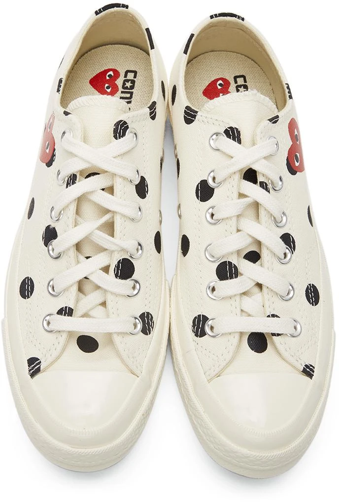 商品Comme des Garcons|White Converse Edition Polka Dot Heart Chuck 70 Low Sneakers,价格¥1259,第5张图片详细描述