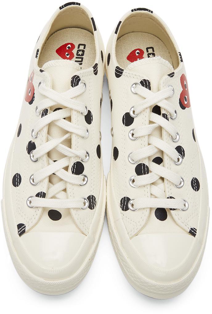 商品Comme des Garcons|White Converse Edition Polka Dot Heart Chuck 70 Low Sneakers,价格¥1028,第7张图片详细描述
