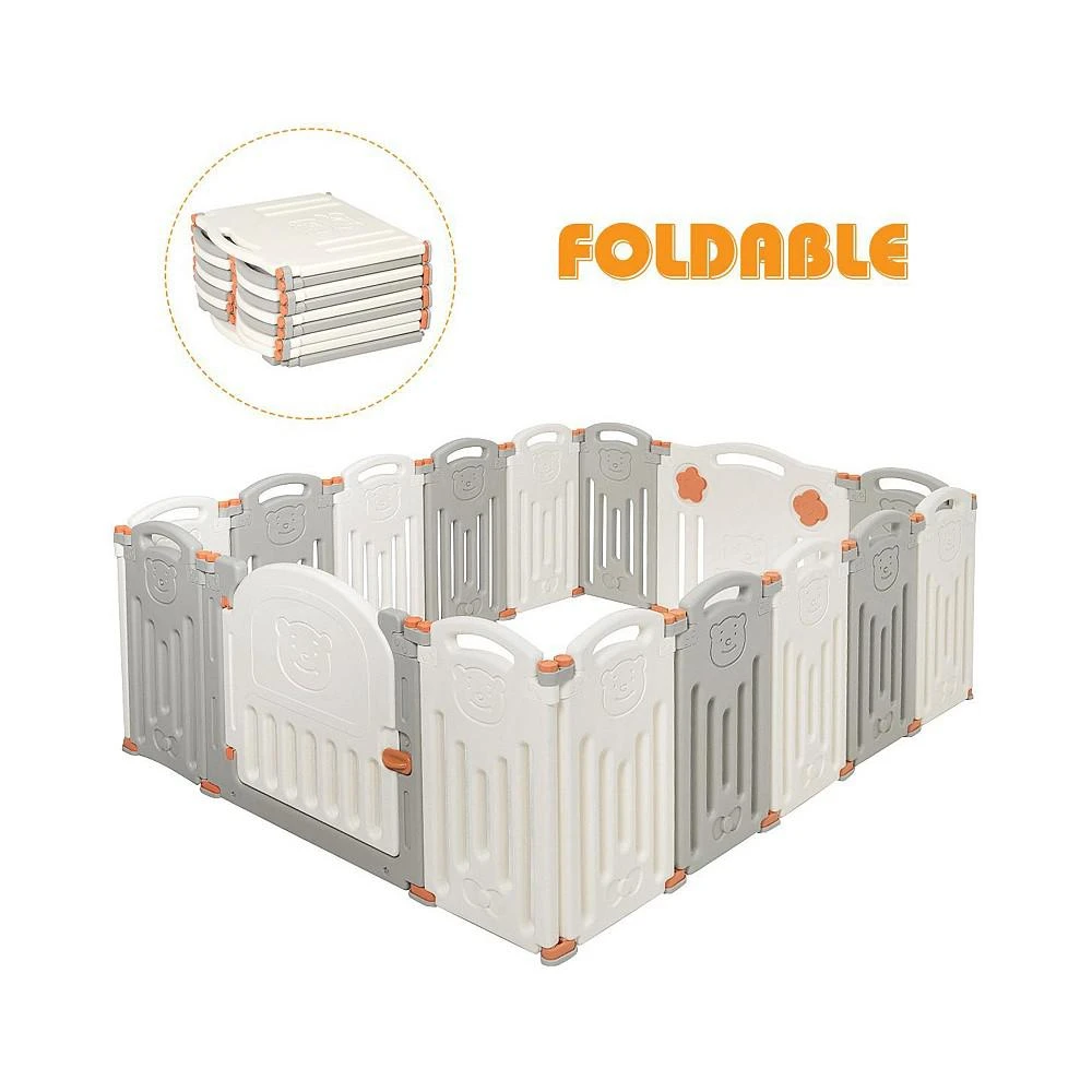 商品Costway|Foldable Baby Playpen 16 Panel Activity Center Safety Play Yard,价格¥983,第1张图片